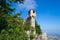 Medieval La Cesta tower of Mount Titan in San Marino. Italy.