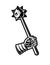 Medieval Mace Black and White Vector Graphic