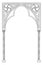 Medieval manuscript style rectangular frame. Gothic style pointed arch.