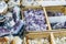 Medieval market stall of esoteric lucky stones