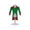 Medieval men s coat on mannequin. Green jacket with golden buttons. Museum exhibit. Male fashion of victorian era. Flat