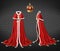 Medieval monarch royal garment realistic vector