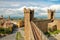 Medieval Montalcino Fortress in Val d`Orcia, Tuscany, Italy