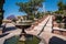 Medieval moorish fortress Alcazaba in Almeria, Access to the Alcazaba with gardens and trees of different species