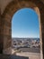 Medieval moorish fortress Alcazaba in Almeria, Eastern tip is the bastion of the outgoing, Almohade Arch of South Tower