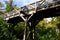 Medieval oak wood, bolted. Bridge over the moat. the railing is