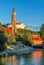 Medieval old town of Landshut on Isar river, Germany