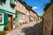 Medieval old town street in Quedlinburg, World Heritage Site, Germany