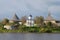 Medieval Orthodox Church of St. George in Staraya Ladoga fortress, cloudy September day. Leningrad region