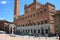 The medieval Piazza del Campo di Siena and the civic tower of the town hall