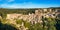 Medieval Pitigliano town over tuff rocks in province of Grosseto, Tuscany, Italy. Pitigliano is a small medieval town in southern