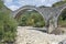 Medieval Plakidas Bridge at Pindus Mountains, Greece