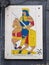 Medieval play card art in Red yellow and blue