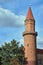 Medieval round defense tower in the city of Legnica