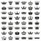 Medieval royal crown queen monarch king lord silhouette icons
