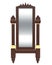 Medieval royal wooden mirror with crown on white background. 3d rendering