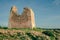 Medieval Ruins of Puglia\\\'s Defensive Wall in Italy: Stock Photo of a Former Crenellated Tower