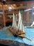 Medieval sail ship Goto Predestinacia in the river bank. Interior. Canons. Exterior.