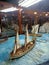 Medieval sail ship Goto Predestinacia in the river bank. Interior. Canons. Exterior.