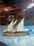 Medieval sail ship Goto Predestinacia in the river bank. Interior. Canons. Exterior.