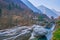 Medieval Salt Bridge Ponte dei Salti on Verzasca River, Lavertezzo, Valle Verzasca, Switzerland