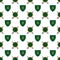 Medieval seamless pattern with green shields and silver swords on the white background