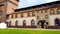 Medieval Sforza castle Milan in old town, sightseeing attraction, tourism