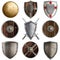 Medieval shields collection #3 isolated