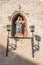 Medieval shrine in wall alcove in Ghent, Belgium