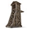 Medieval Siege Tower On White Background. 3D Illustration, isolated