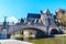 Medieval St. Michael Bridge and canal in Ghent, Belgium