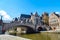 Medieval St. Michael Bridge, church and canal in Ghent, Belgium