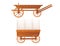 Medieval stagecoach carriage for cargo transportation vector illustration on white background