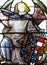 Medieval stained glass armorial window panel