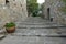 Medieval stairway in ancient Tuscany farmhouse, Italy, Europe