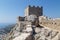 Medieval Starigrad Fortress standing above Omis town in Dalmatia
