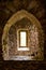 Medieval Stone Arches and Tiny Window in a Castle in Germany