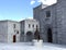 Medieval Stone Castle Courtyard Background