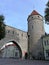 Medieval stone fortress old buildings in Tallinn Estonia. Capital baltic europe traditional city