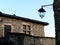 Medieval stone house and a retro lantern in Mirmande, France