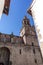 Medieval stone temple on the background of a blue sky, Rubielos de Mora, Spain, Apr.2019