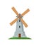 Medieval stone windmill isolated icon