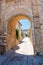 Medieval street in the historic center of Spello, town in Umbria Italy