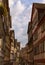 Medieval street in historic part of Wetzlar city. The typical architecture for this region