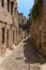 Medieval street of knight. Greece. Rhodos island. Old town. Street of the Knights photo (Now Embassy street)Greece. Rhodos