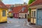 Medieval street in the old town of Odense, Denmark