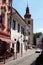 Medieval street and Saint George church in Ptuj, town on the Drava River banks, Slovenia