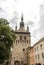 Medieval street view in Sighisoara citadel ,Romania