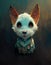 medieval style dog avatar with big ears, ai generated image