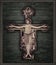 Medieval Style Jesus Christ on Cross Sculpture Isolated Photo